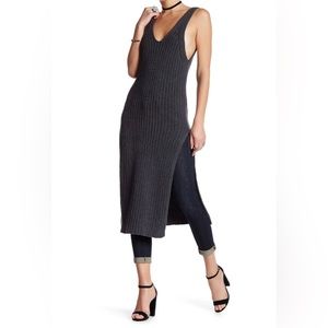 Sleeveless Charcoal Knit Dress